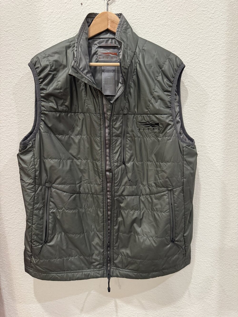 SITKA Gear Kelvin AeroLite Vest Mens L Olive Grey PrimaLoft Insulated 50258